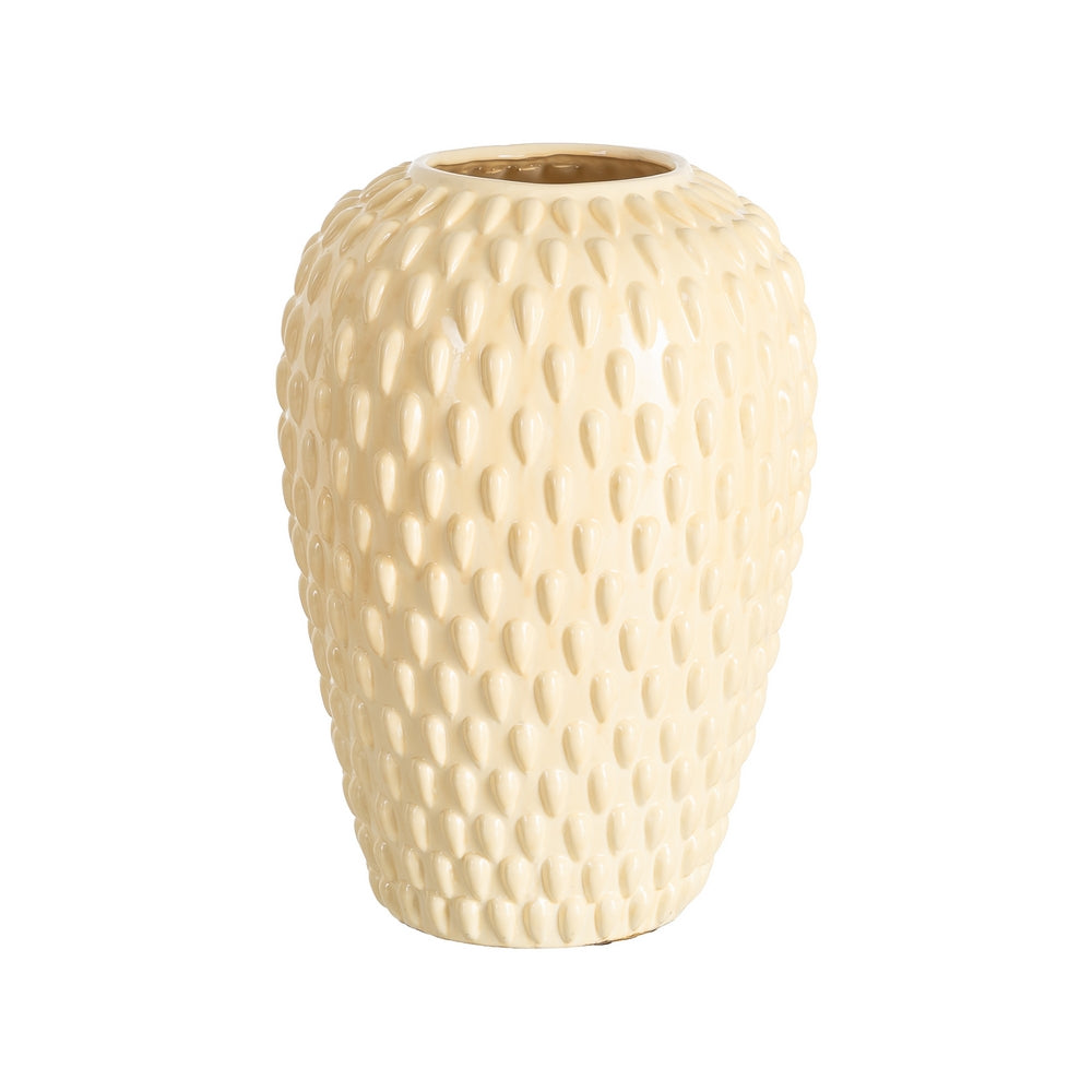 JARR�N CREMA CER�MICA DECORACI�N 27 X 27 X 40 CM