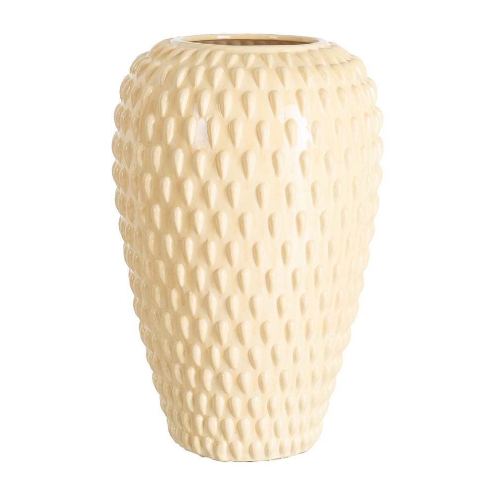 JARR�N CREMA CER�MICA DECORACI�N 34 X 34 X 52 CM
