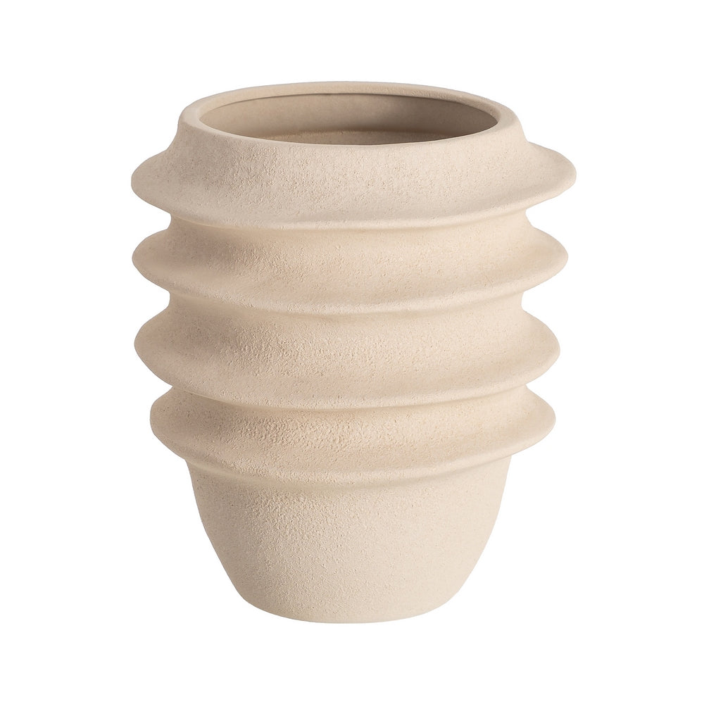 JARR�N CREMA CER�MICA DECORACI�N 30 X 30 X 33 CM