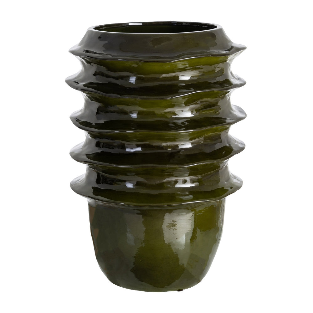 JARRÓN VERDE CERÁMICA DECORACIÓN 36 X 36 X 52 CM