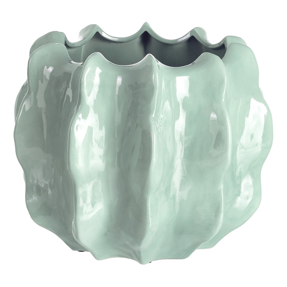 MACETERO TURQUESA CER�MICA DECORACI�N 40 X 40 X 40 CM