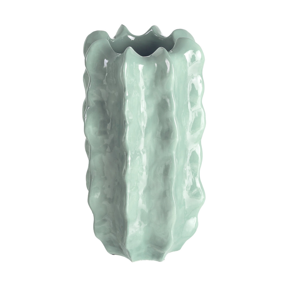 JARRÓN TURQUESA CERÁMICA DECORACIÓN 31 X 31 X 70 CM