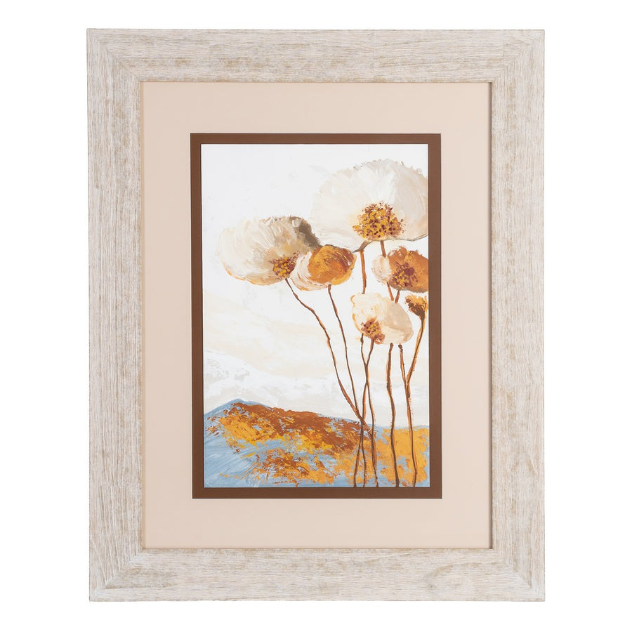 CUADRO PINTURA FLORES 2/M MADERA-CRISTAL 60 X 80 CM