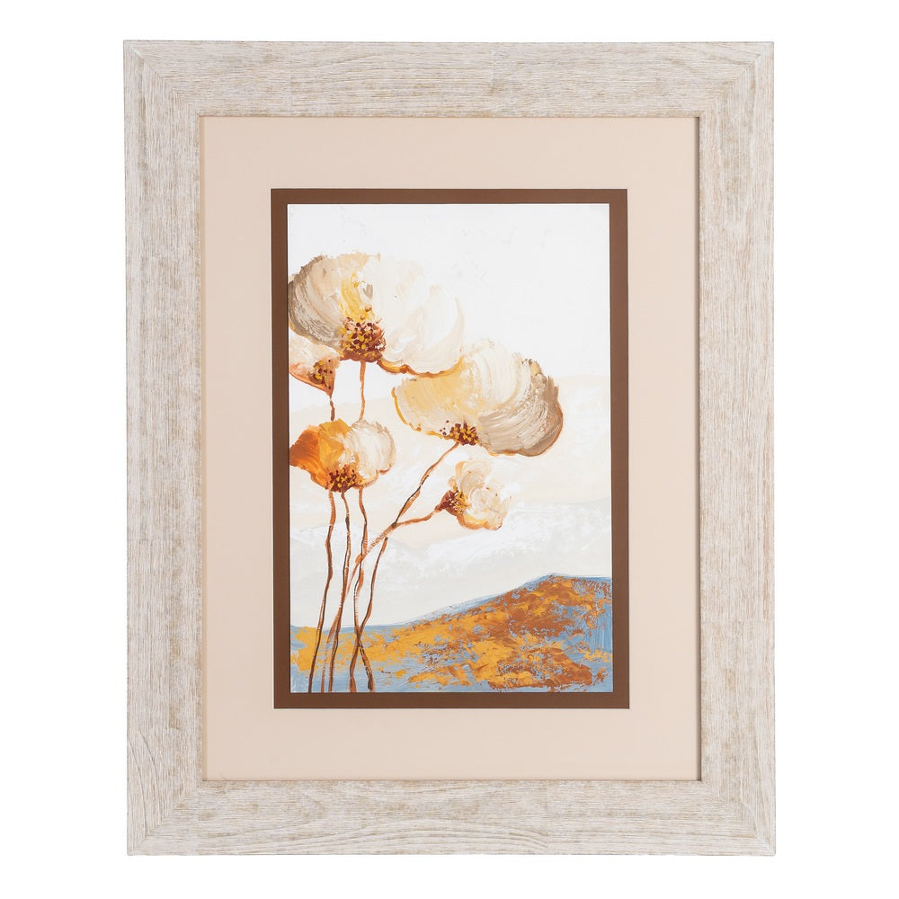 CUADRO PINTURA FLORES 2/M MADERA-CRISTAL 60 X 80 CM