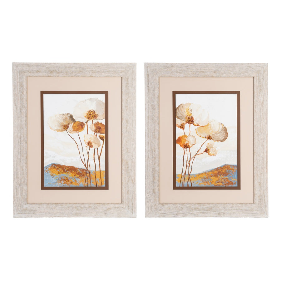 CUADRO PINTURA FLORES 2/M MADERA-CRISTAL 60 X 80 CM