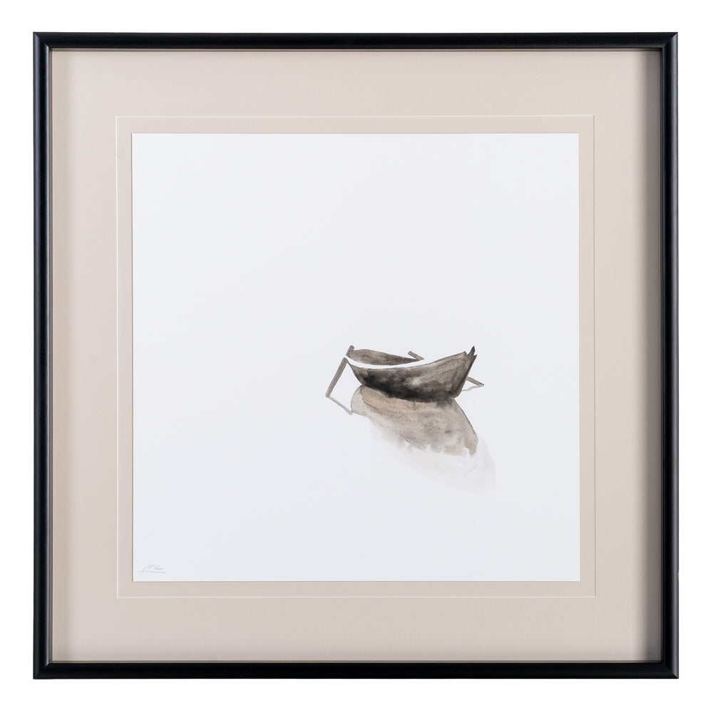 CUADRO PINTURA BARCAS 2/M MADERA-CRISTAL 80 X 80 CM