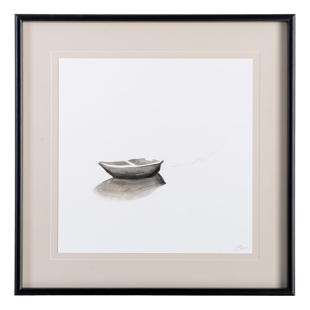 CUADRO PINTURA BARCAS 2/M MADERA-CRISTAL 80 X 80 CM