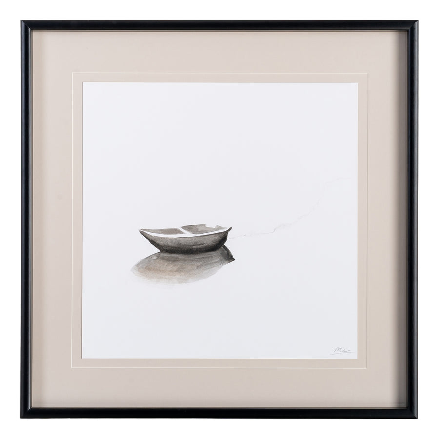 BOAT PAINTING PICTURE 2/M WOOD-GLASS 80 X 80 CM