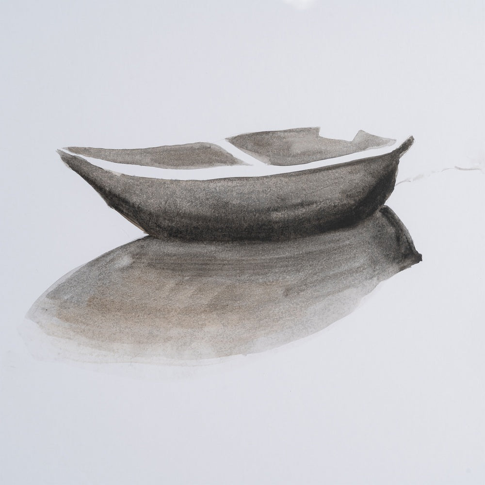 CUADRO PINTURA BARCAS 2/M MADERA-CRISTAL 80 X 80 CM