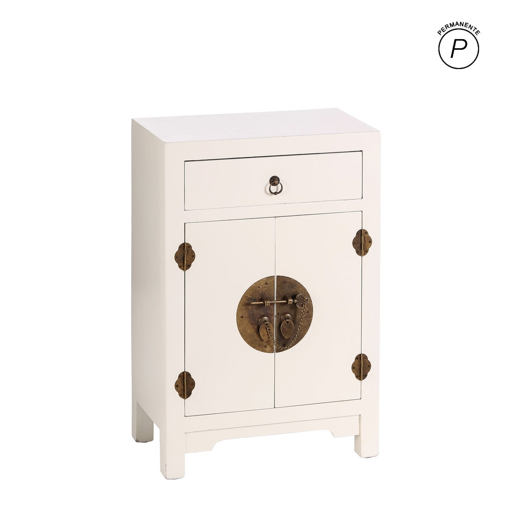 MESITA 2 PUERTAS Y 1 CAJÓN BLANCO 45 X 26 X 69 CM
