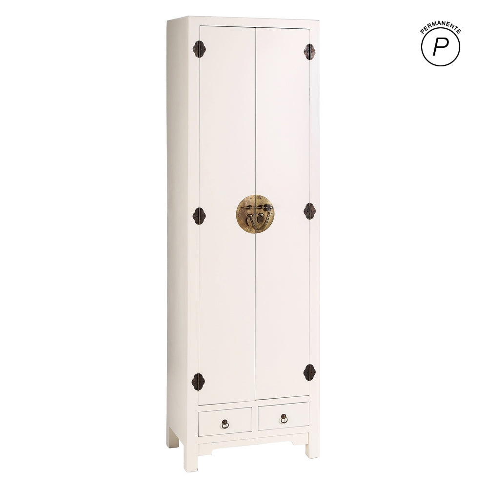 ARMARIO 2 PUERTAS Y 2 CAJONES BLANCO 55 X 33 X 185 CM