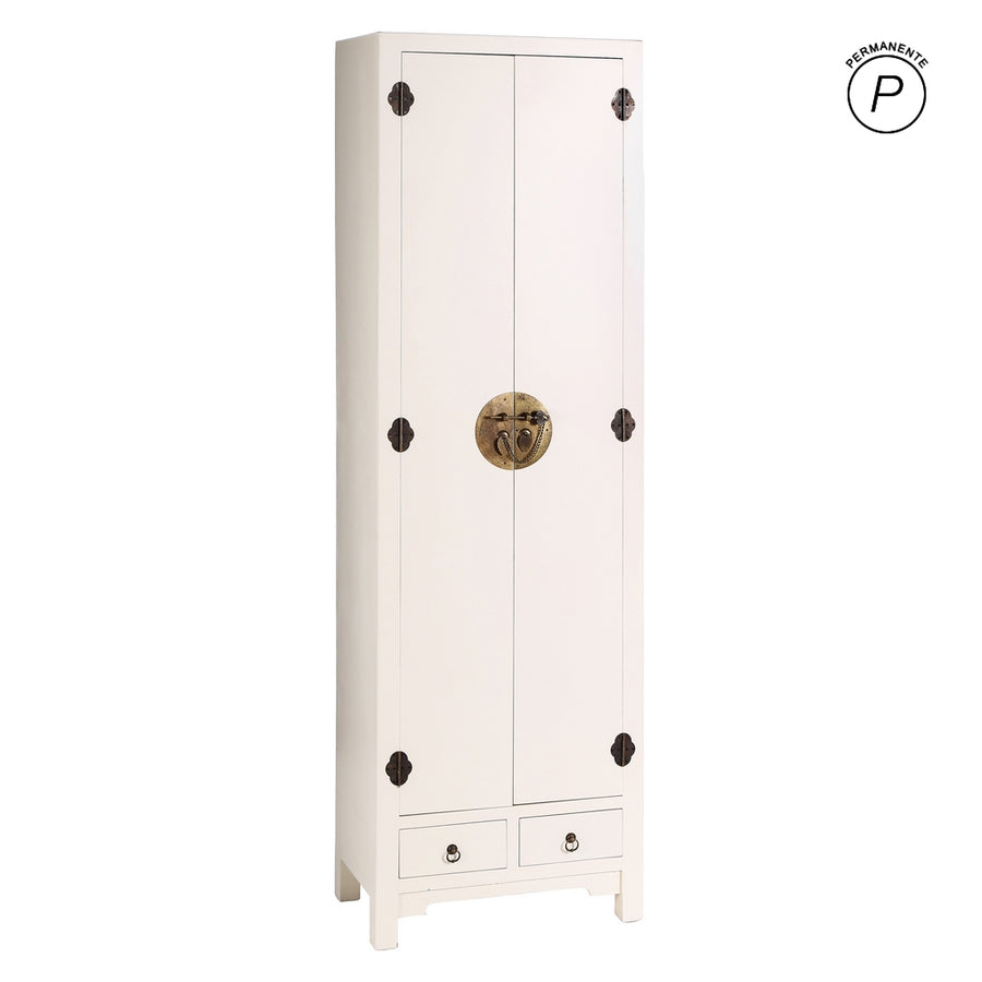 ARMARIO 2 PUERTAS Y 2 CAJONES BLANCO 55 X 33 X 185 CM