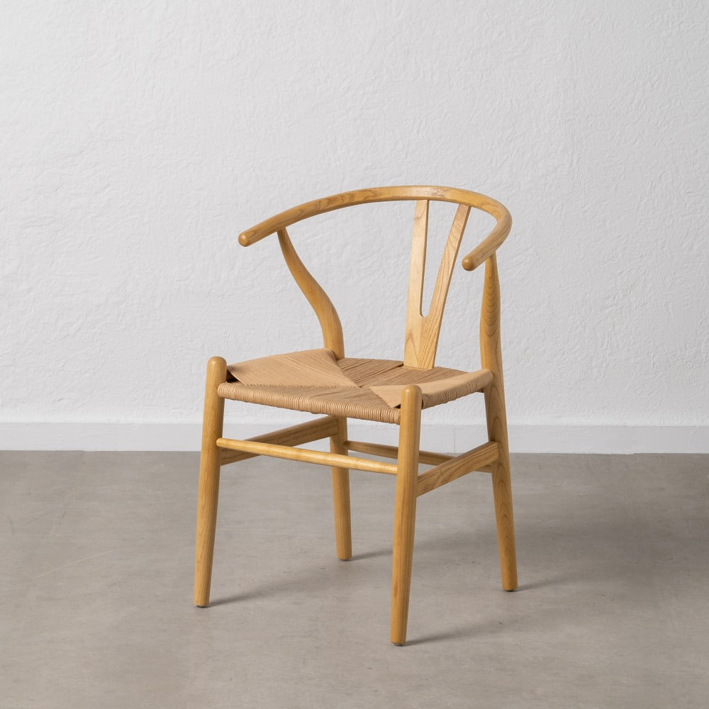 SILLA NATURAL MADERA DE OLMO DECORACIÓN 56 X 48 X 78 CM