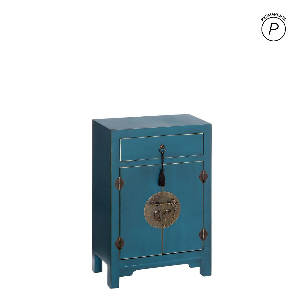 MESITA 2 PUERTAS Y 1 CAJÓN AZUL DM 45 X 26 X 69 CM