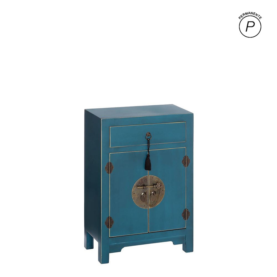 MESITA 2 PUERTAS Y 1 CAJÓN AZUL DM 45 X 26 X 69 CM