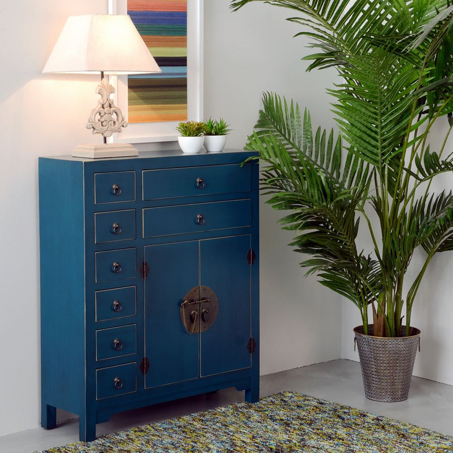 MUEBLE AUXILIAR AZUL DM ''ORIENTE'' 73 X 26 X 90 CM