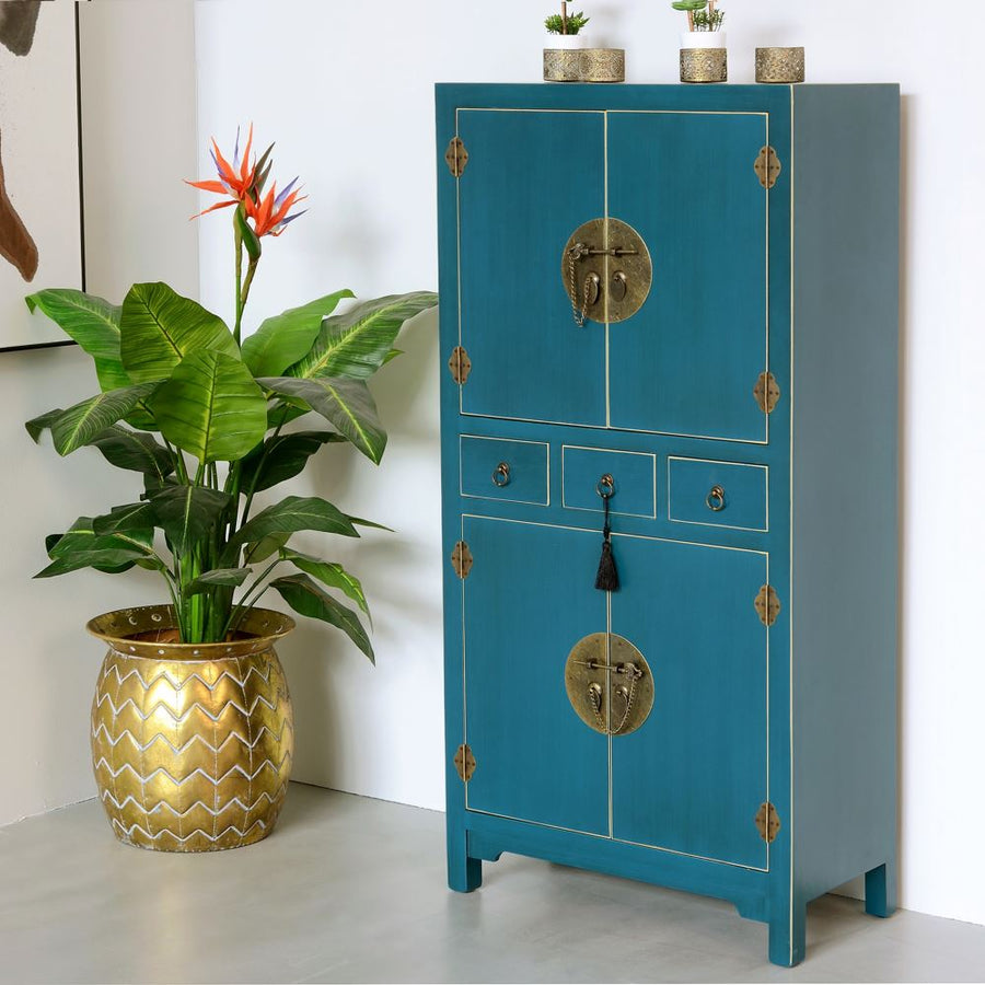 MUEBLE AUXILIAR AZUL DM ''ORIENTE'' 63 X 33 X 131 CM
