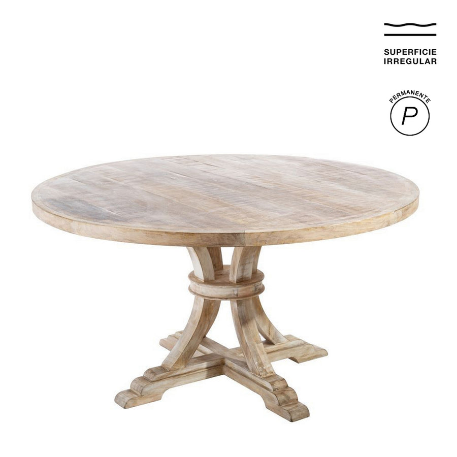 MESA COMEDOR REDONDA BLANCO DECAPÉ 150 X 150 X 76 CM