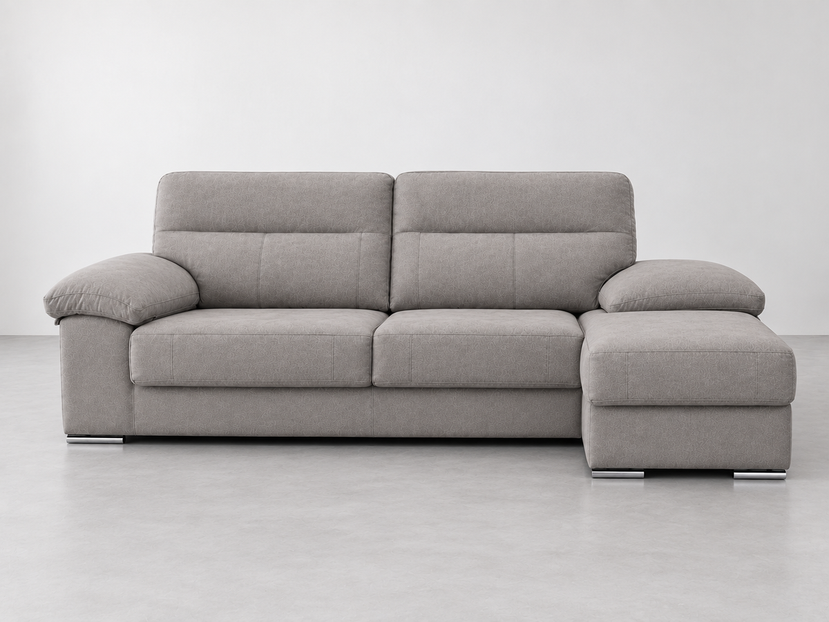 Chaise longue Duero Edi cemento derecha, vista frontal