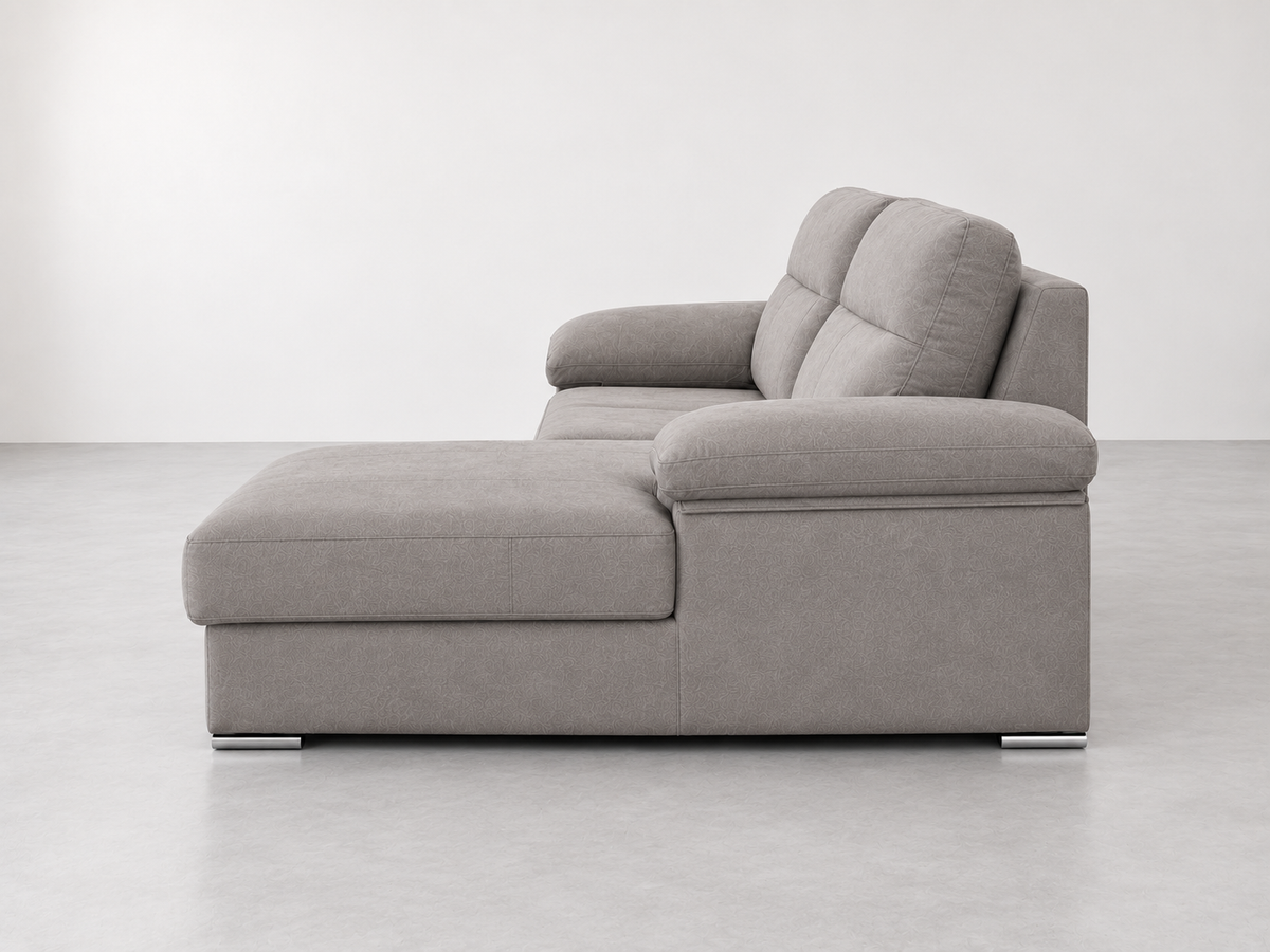 Chaise longue Duero Edi cemento derecha, vista lateral
