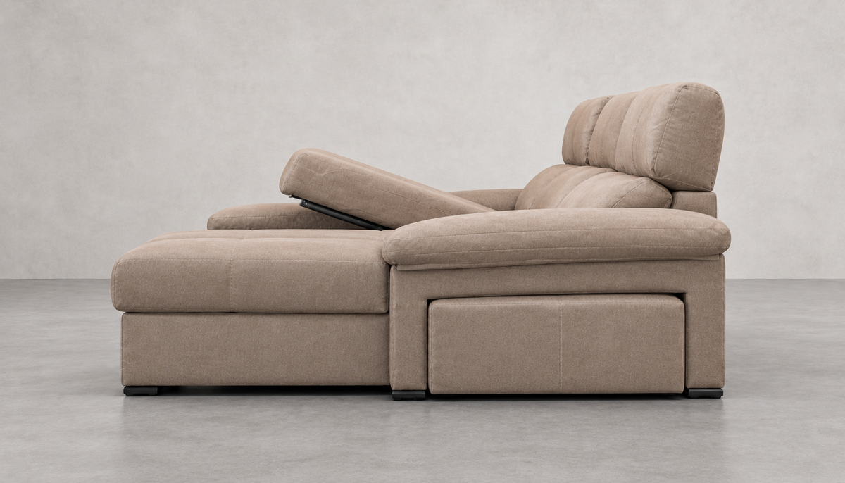 Chaise longue Roma — Cairo Beig Oscuro — Chaise derecha — lateral