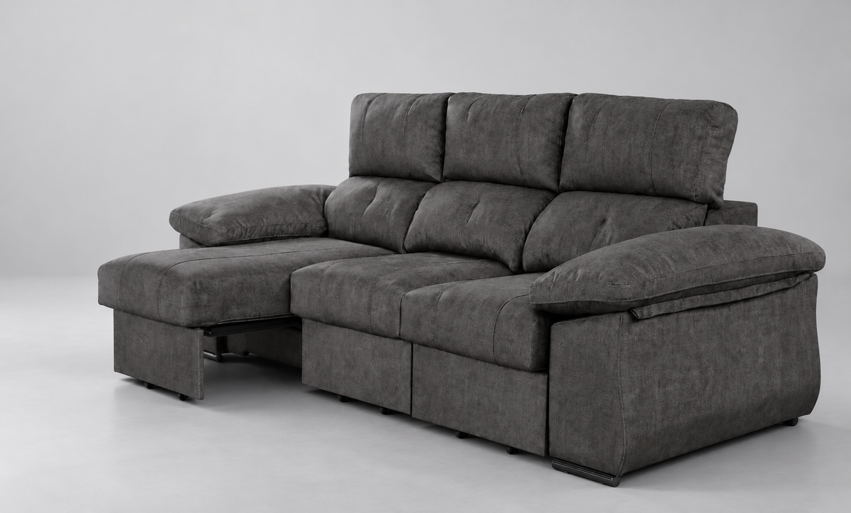 Chaise longue Cupra — Cairo-Antracita, chaise derecha — vista 3/4