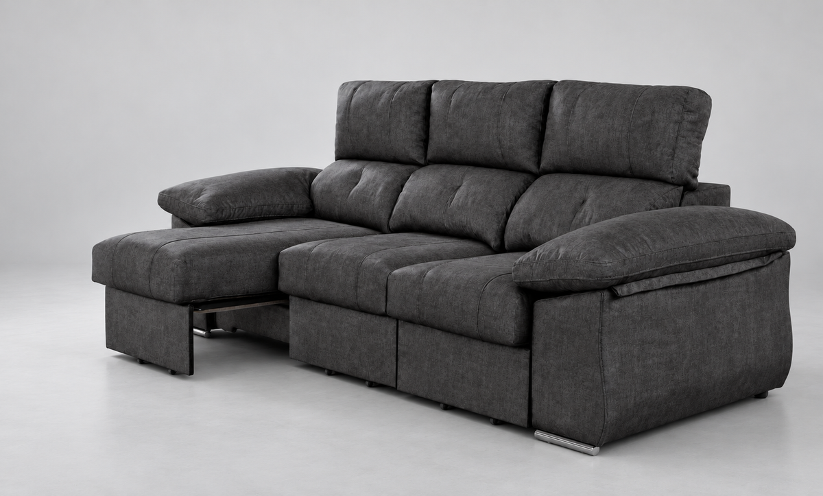 Chaise longue Cupra — Magnol-Antracita, chaise derecha — vista 3/4