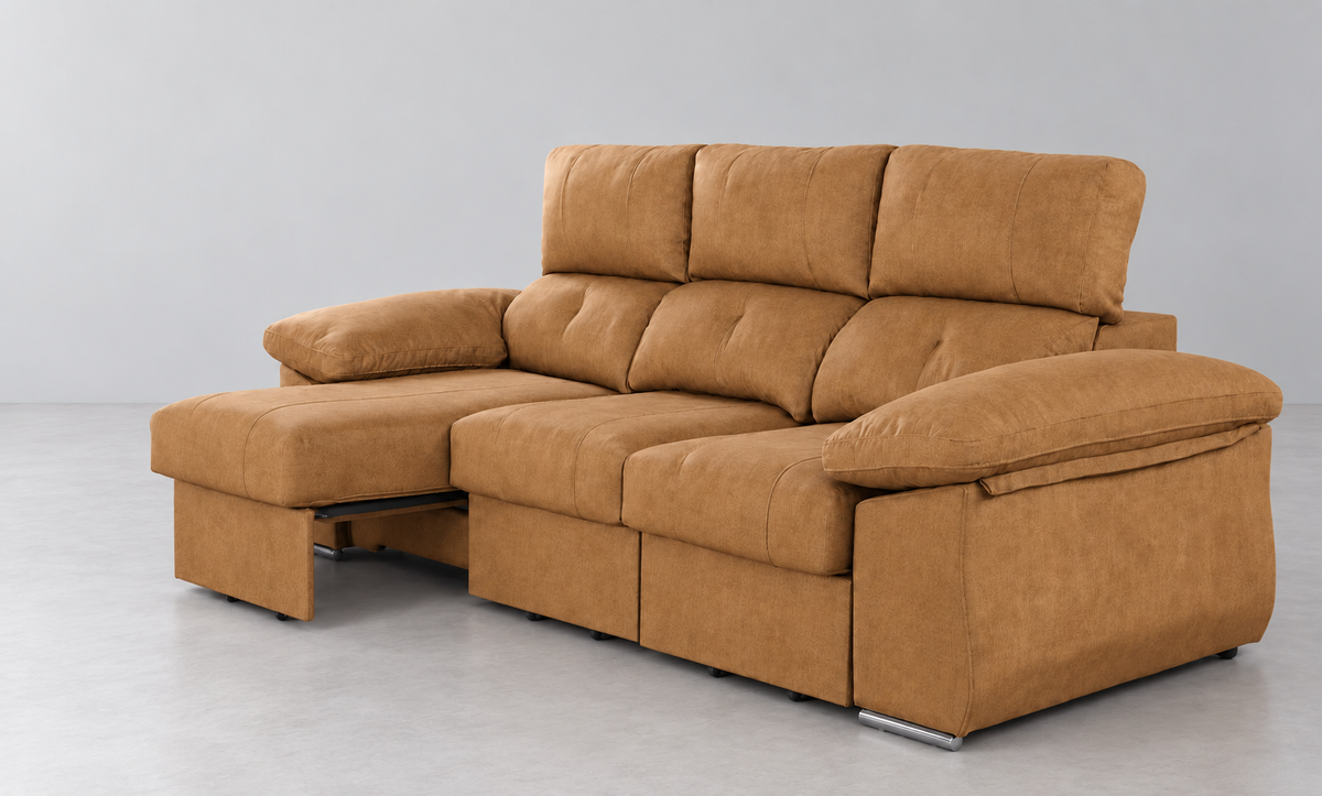 Chaise longue Cupra — Magnol-Camel, chaise derecha — vista 3/4