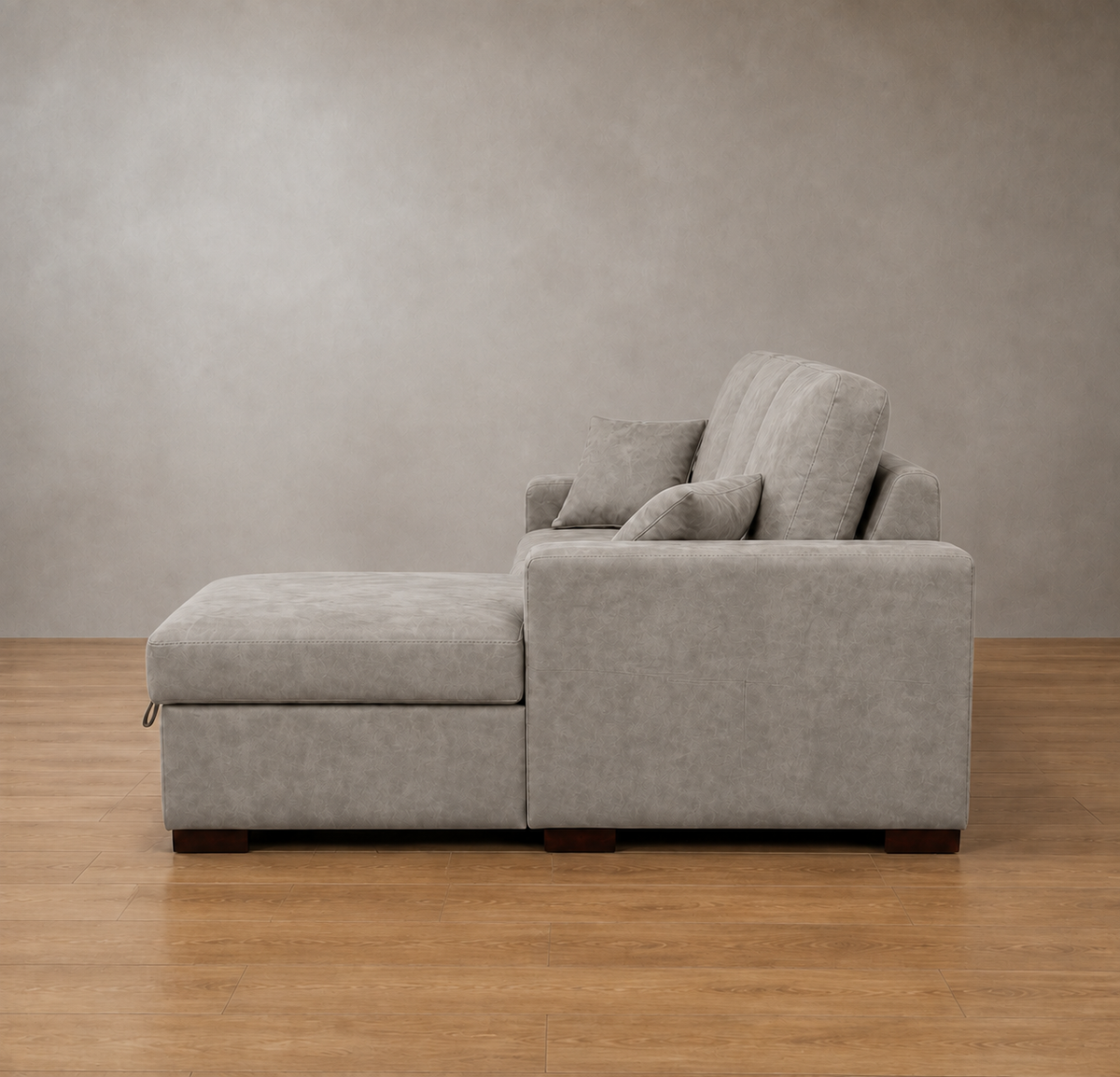 Chaise longue Corea cemento, vista lateral