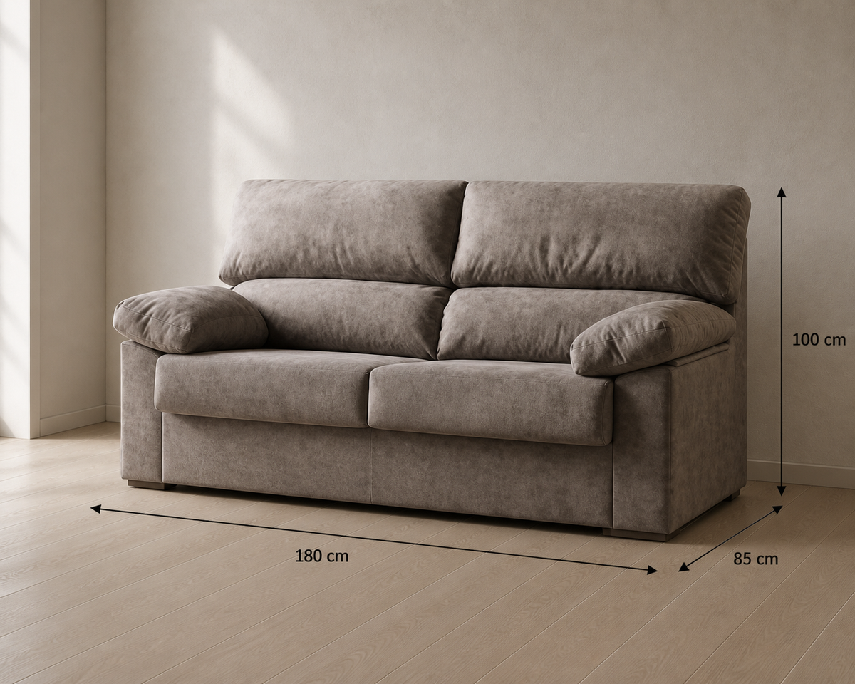 Ficha de medidas Rubén 3 plazas 180 x 85 x 100 cm