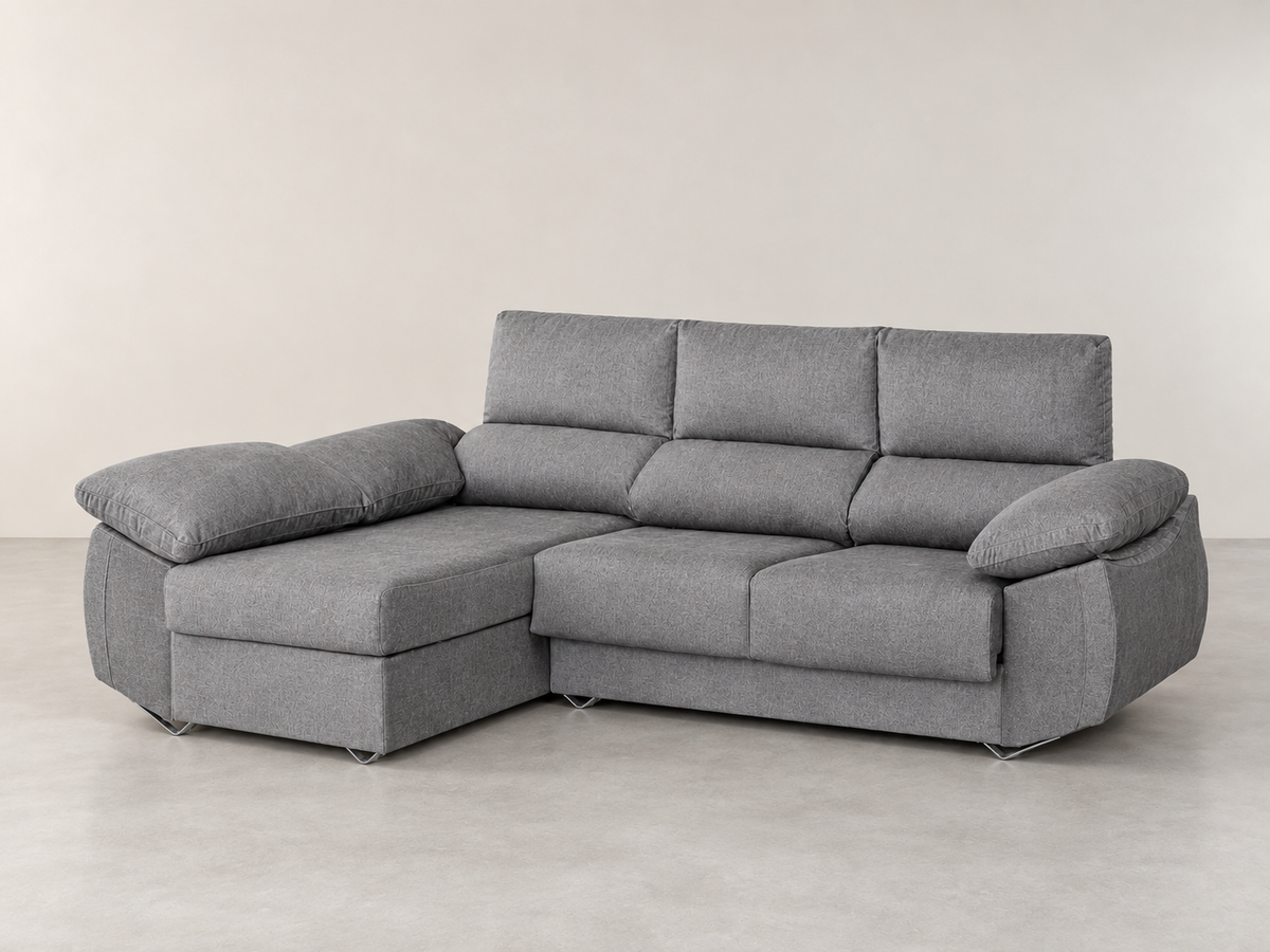 Sofá Chaise Longue Epi cemento izquierda vista tres cuartos
