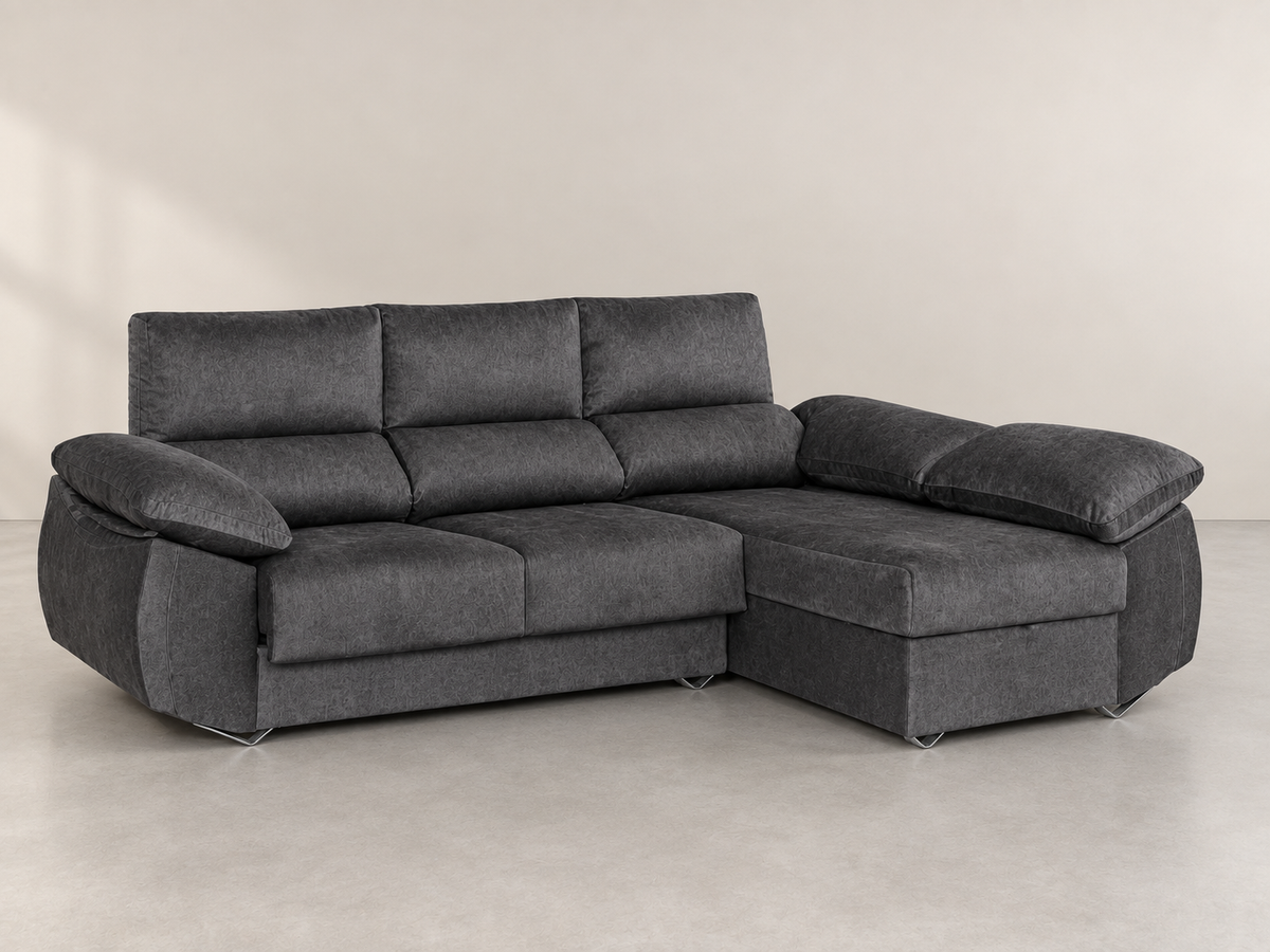 Sofá Chaise Longue Epi marengo derecha vista tres cuartos