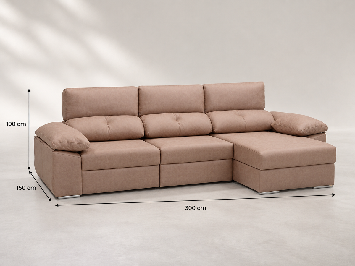 Ficha de medidas Chaise longue Audi 300 x 150 x 100 cm