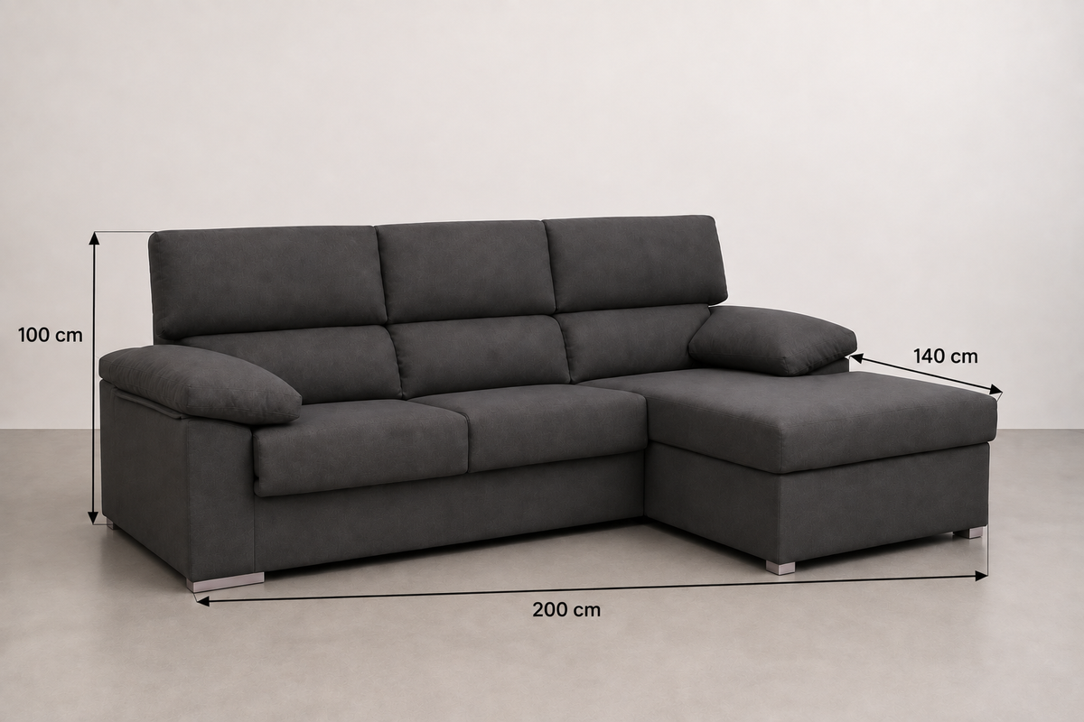 Guía de medidas de Chaise longue Conde