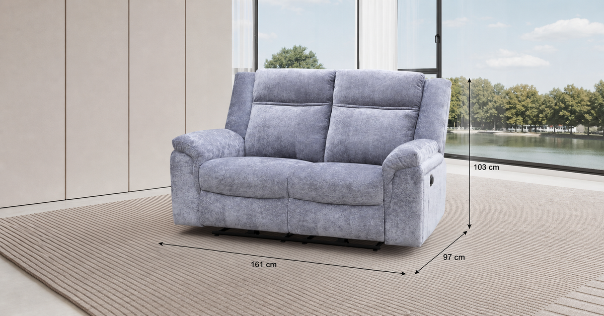 Ficha de medidas Troya 2 plazas 161 x 97 x 103 cm