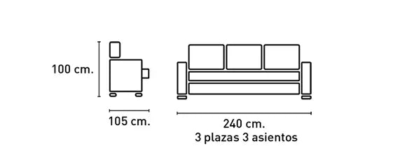 Sofá 3 plazas Gredos