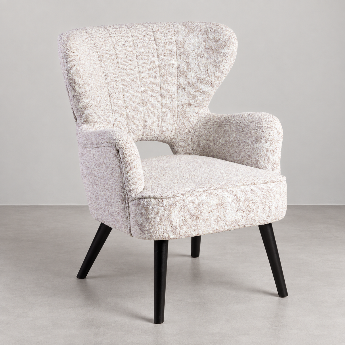 SPECKLED RAW WOVEN-WOOD ARMCHAIR 70 X 74 X 90 CM