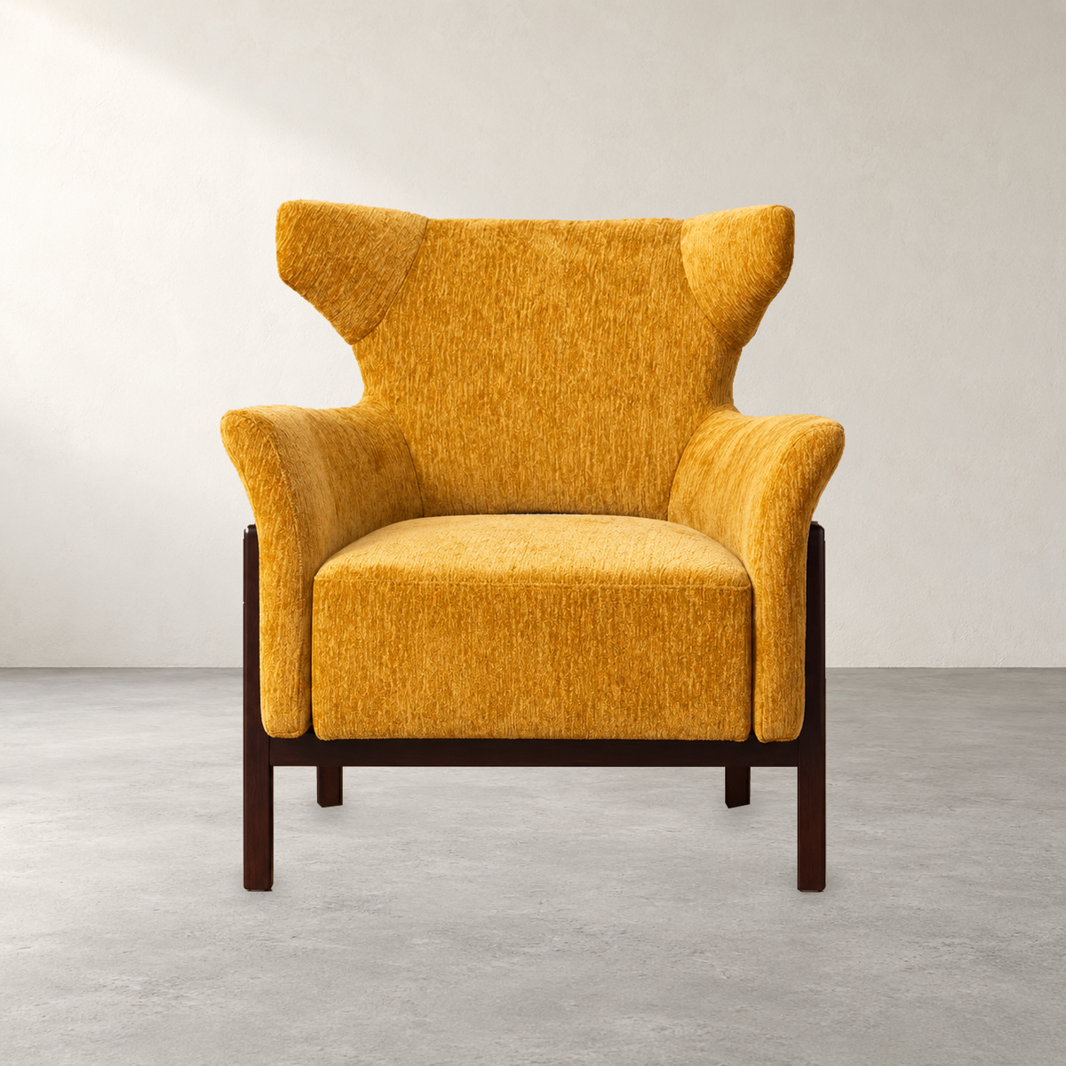 Sillón Ivo IXIA-615443 mostaza — vista frontal