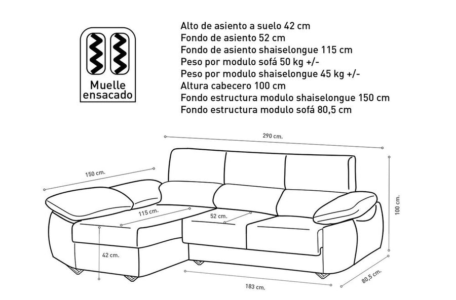 Sofá Chaise Longue  Epi