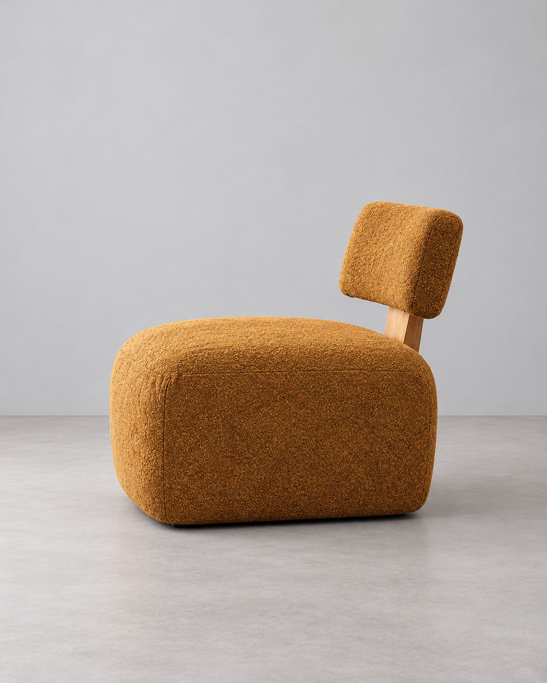 MUSTARD MARBLED ARMCHAIR FABRIC-WOOD 60 X 72 X 64.50 CM