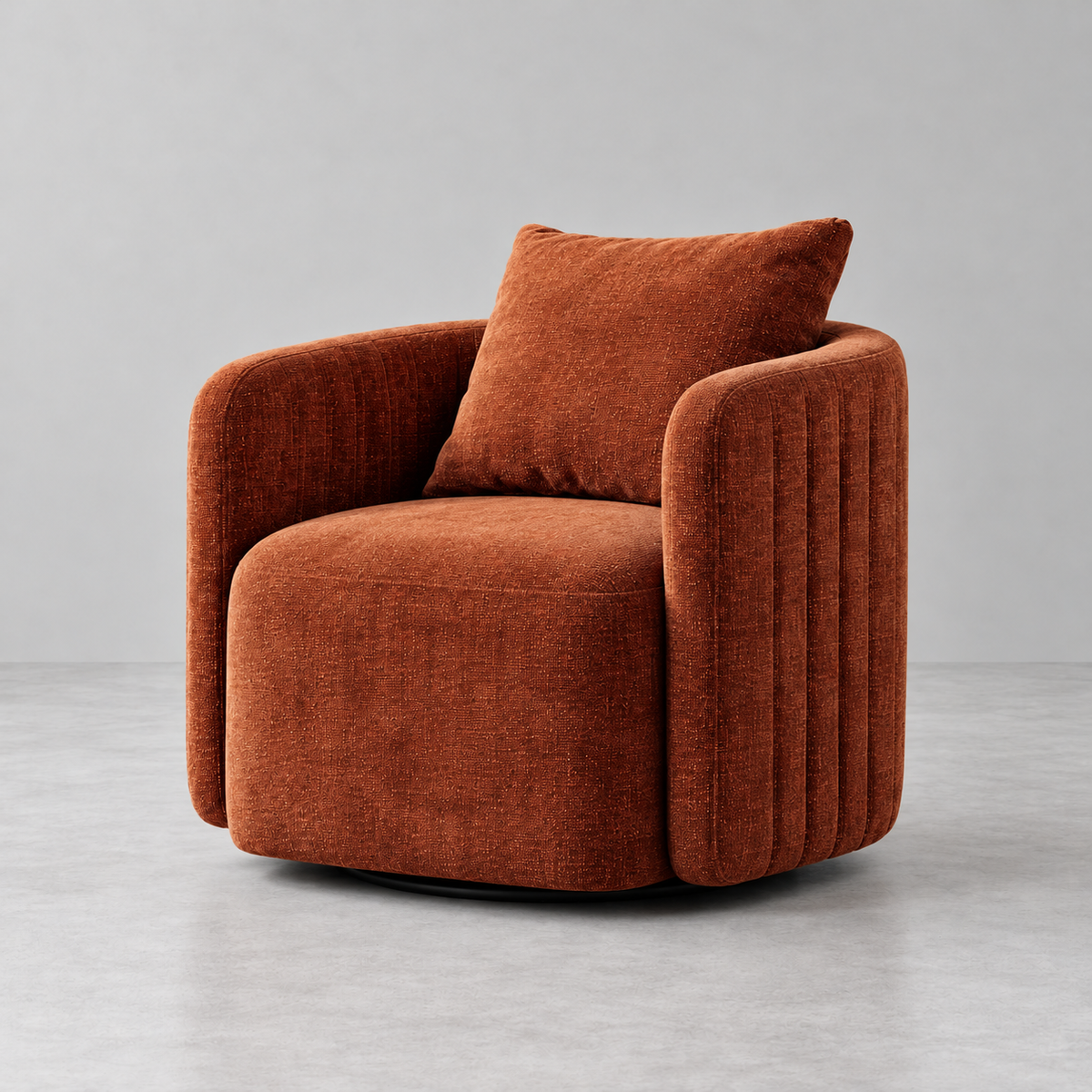 SWIVEL ARMCHAIR TILE FABRIC-WOOD 76 X 70 X 84 CM