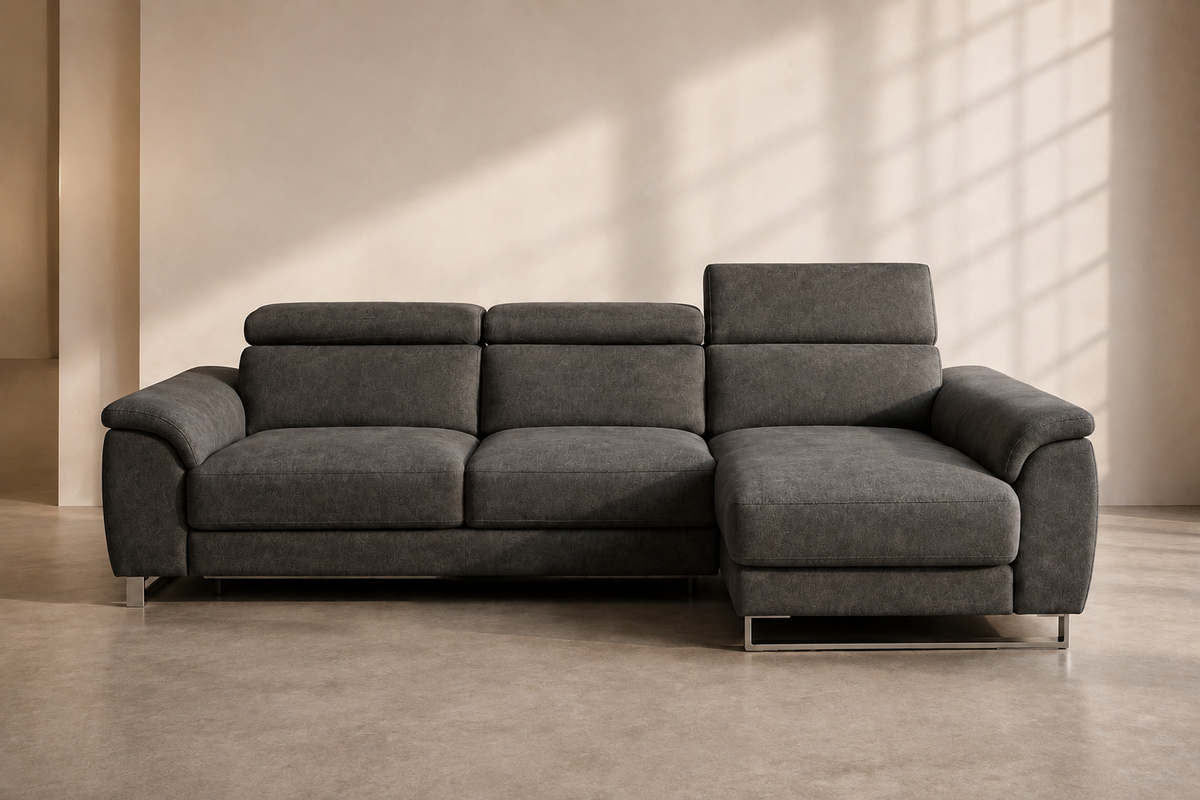 Sofá chaise longue Río Cairo Antracita, vista ambiente