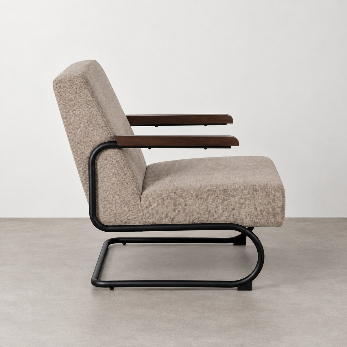 SILLÓN TAUPE METAL-TEJIDO 61 X 70 X 85 CM - lateral