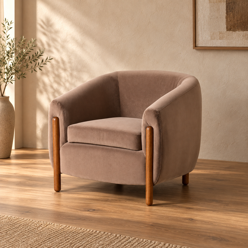 SILLÓN TAUPE TEJIDO-MADERA SALÓN 87 X 80 X 81 CM - ambiente