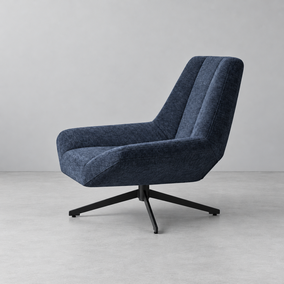 BLUE SWIVEL ARMCHAIR FABRIC-METAL 89 X 86 X 77 CM