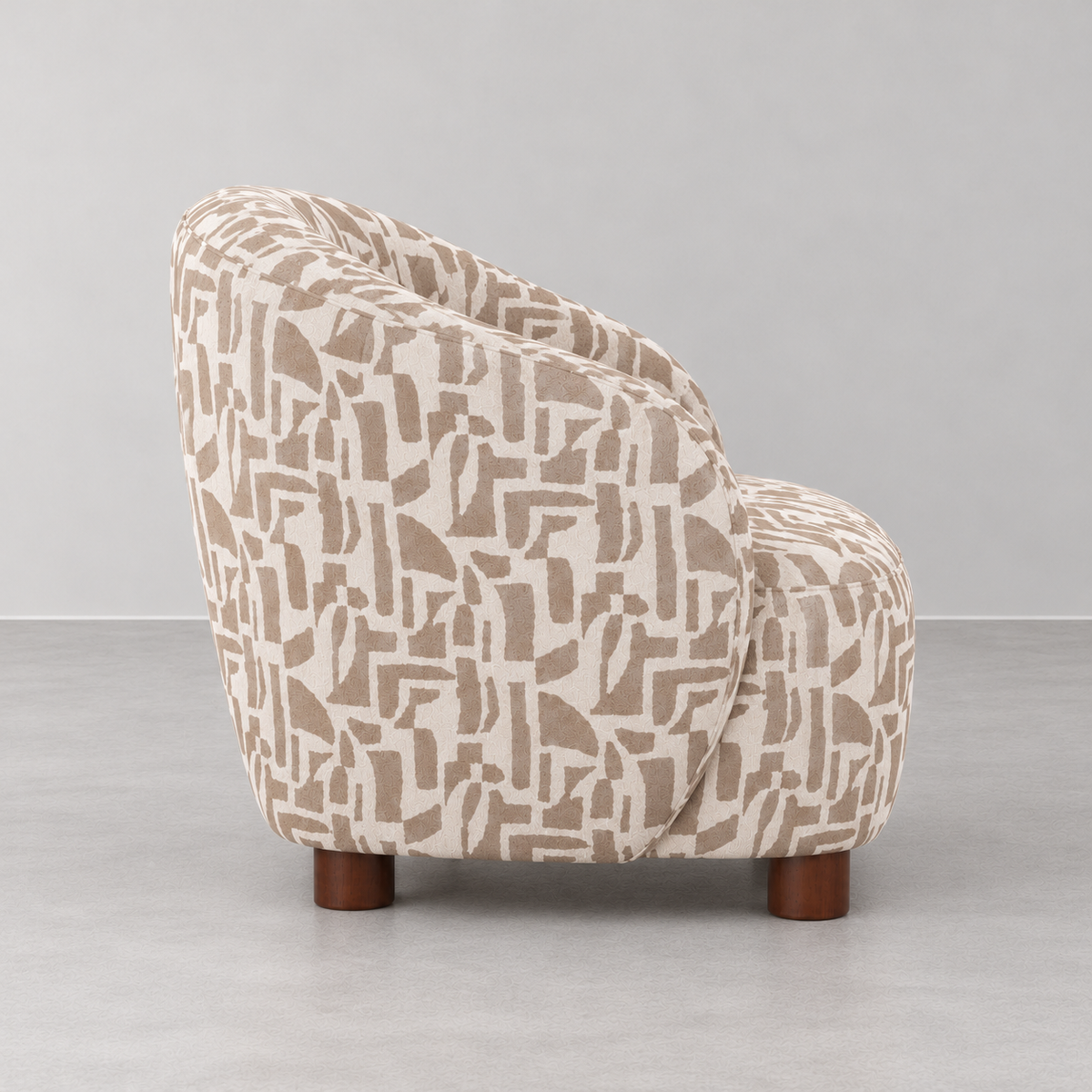 CREAM-BEIGE PRINTED ARMCHAIR 80 X 82 X 62 CM