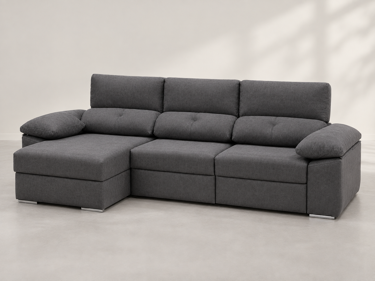 Chaise longue Audi Edi Plomo izquierda