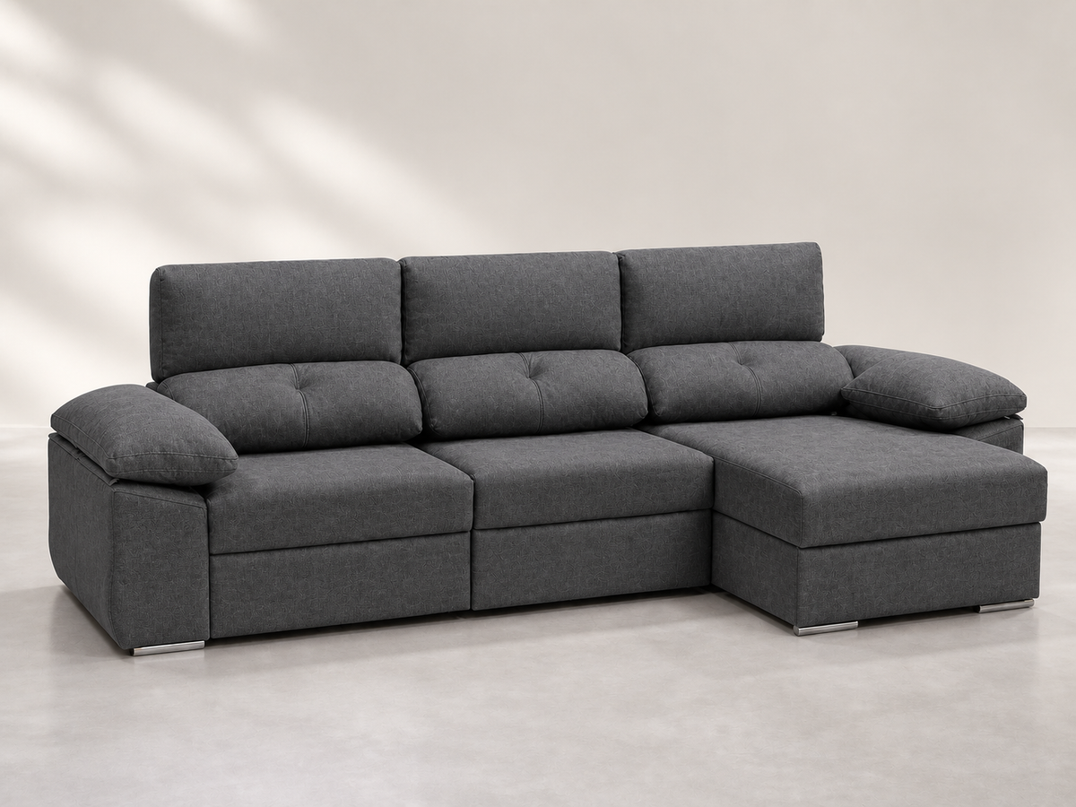 Chaise longue Audi Edi Plomo derecha