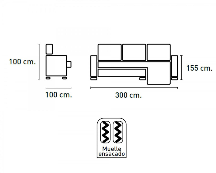 Sofá Chaise Longue Cupra