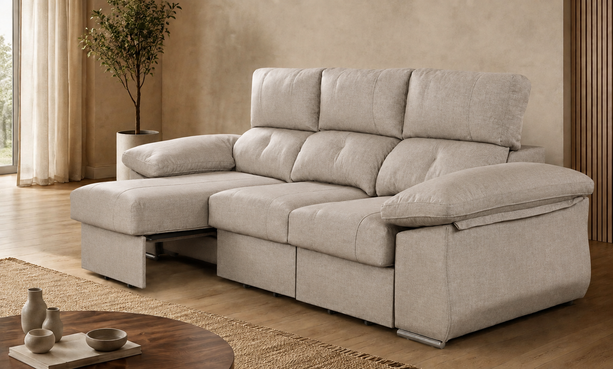 Sofá Chaise Longue Cupra derecha-piedra